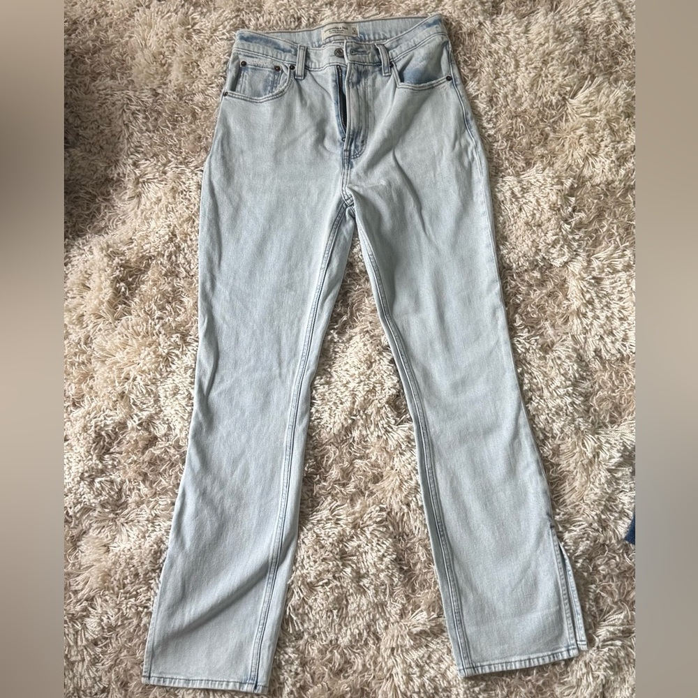 Abercrombie & Fitch Slim Straight Ultra High Rise with Ankle Slits - Picture 2 of 6